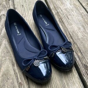 Anne Klein Blue Patent Leather Ballet Flats